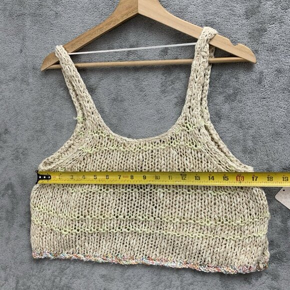 Free People Nomad Tank Womens XS In Sand Castle Combo Knit Bohemian Hippie Top - Picture 5 of 10